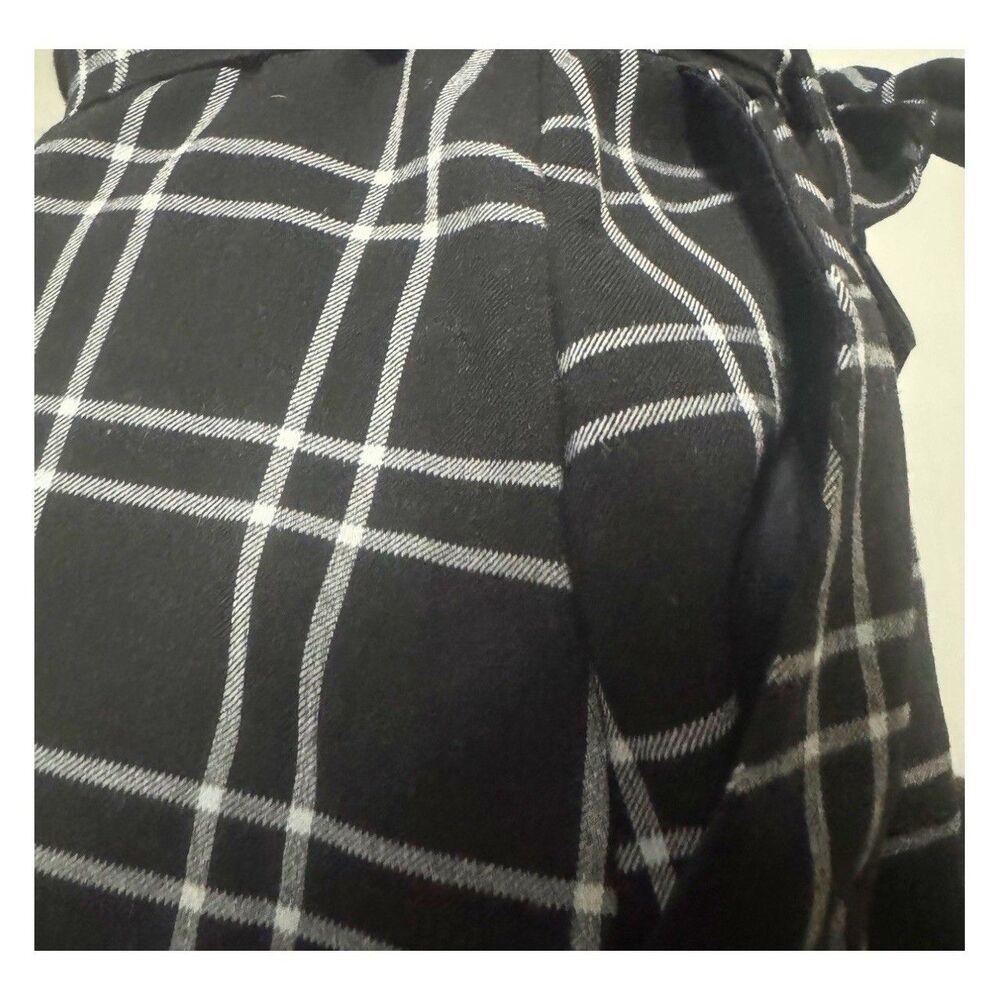 Black & White Plaid Academia Preppy Cottagecore Button Front Mini Dress Size S - Picture 6 of 7